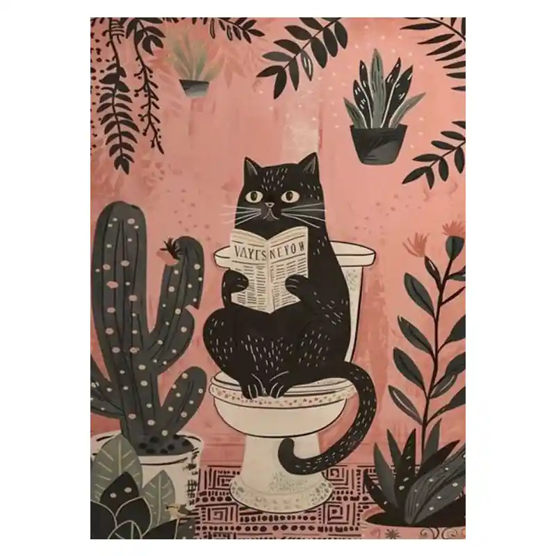 Outlet Katt på Toalett Poster-